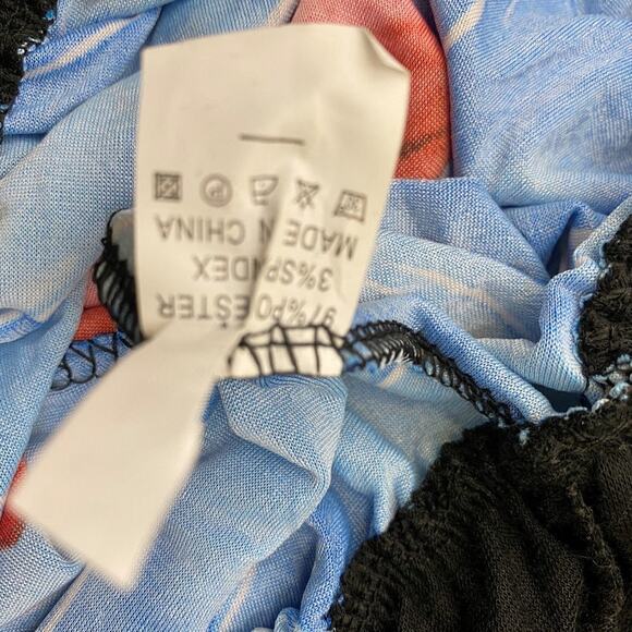 Summer Beach Cover Up Dress Halter Dress Youth XL Red Hibiscus - Picture 6 of 7